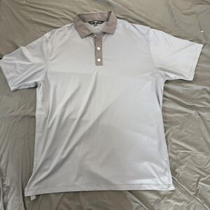 Back Nine Polo Shirt Mens 2XL Gray Striped Short Sleeve Collared Golf Casual